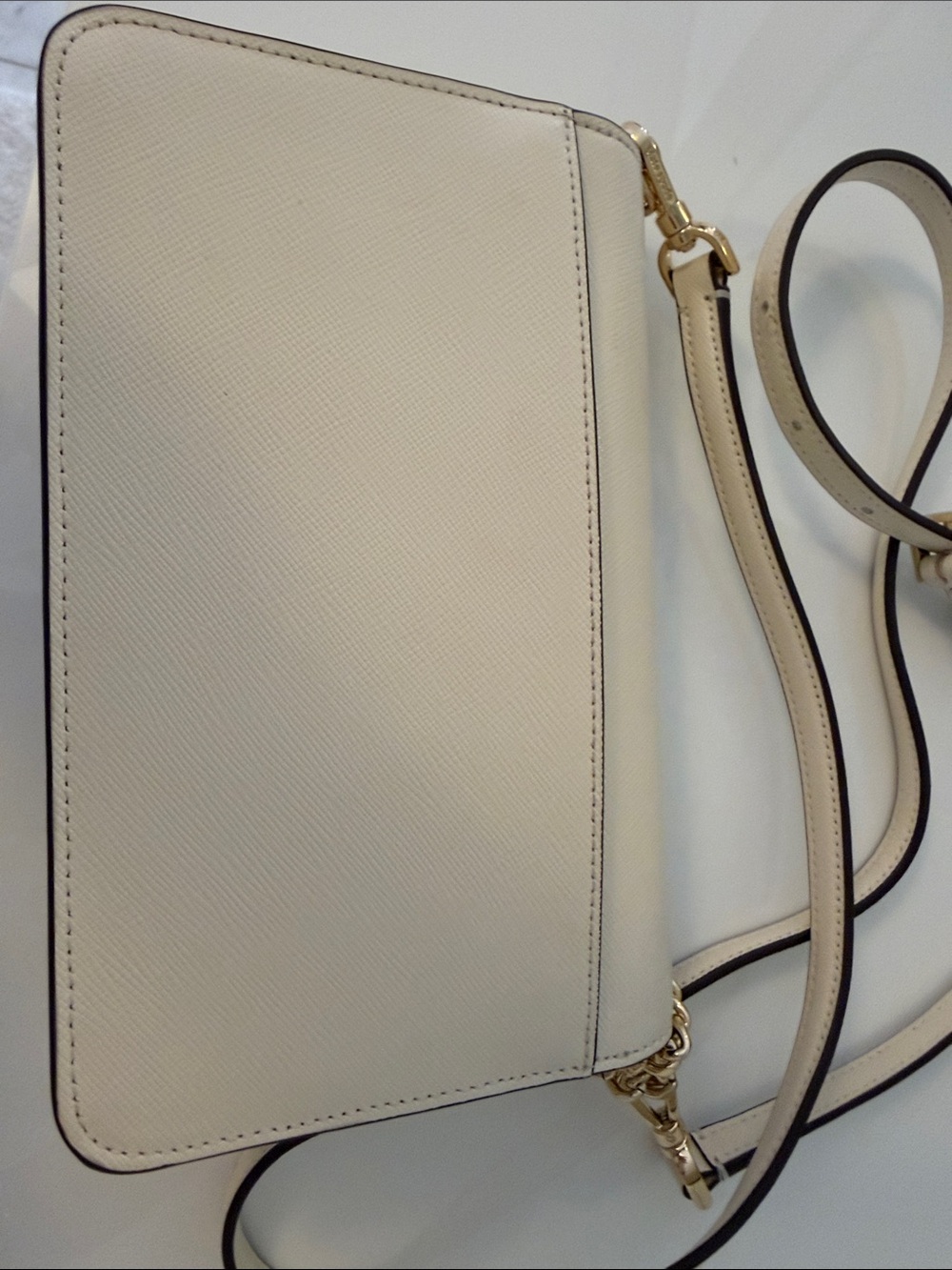kate spade Ivory Leather Crossbody with Gold Chain - Picture 10 of 12